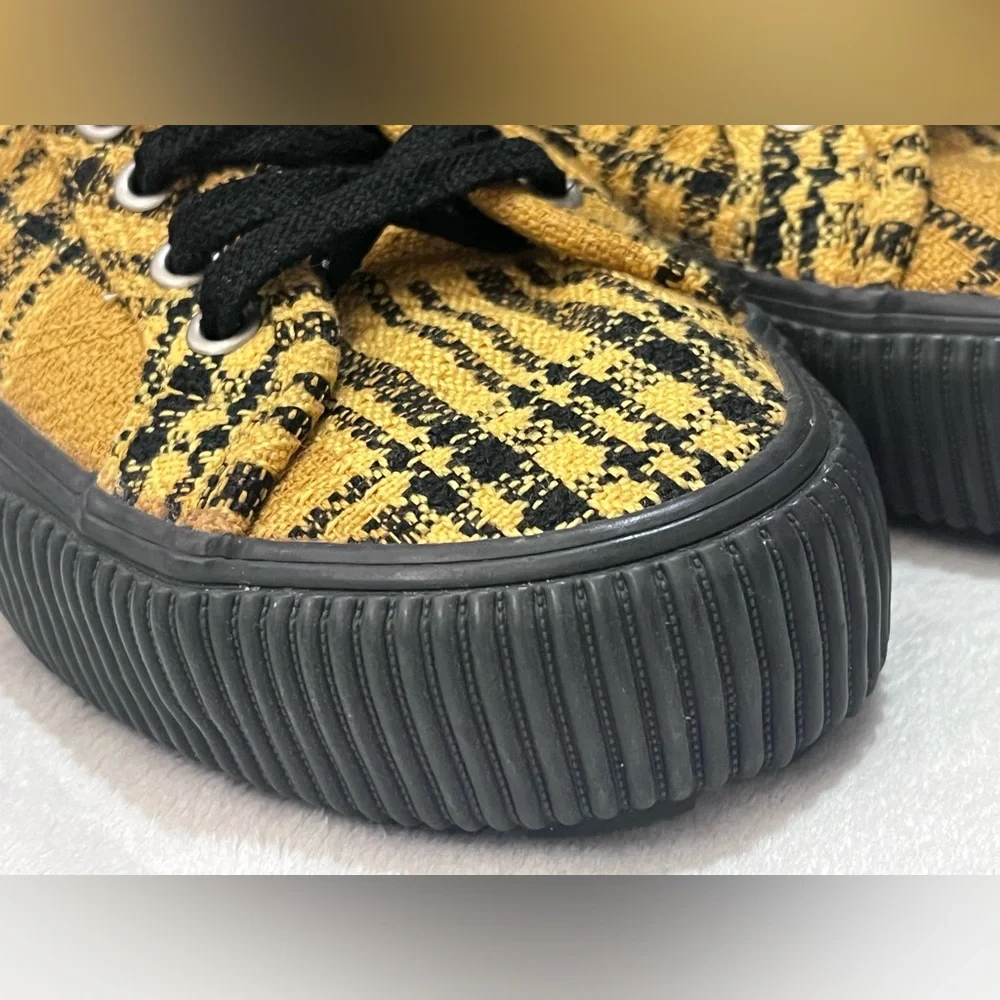 Vans UltraCush Alex Knost/Lee-Ann Curren Yellow Black Plaid Low-Top Sneakers - Picture 6 of 16